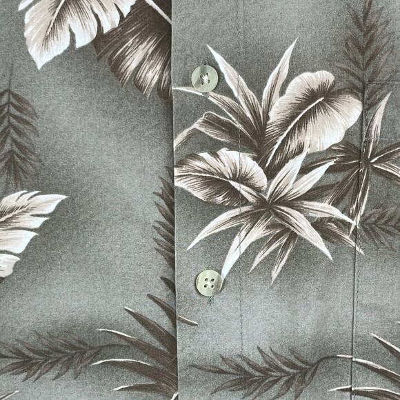 Batik Bay Green Hawaiian Leaf Print Cotton Button Front Short Sleeve Shirt XXL - Picture 7 of 13